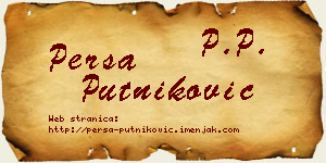 Persa Putniković vizit kartica